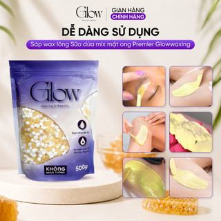 Sáp Wax Lông Nóng Sữa Dừa Mix Mật Ong GLOWWAXING Dùng Cho Mọi Loại Da, Bám Lông Tốt