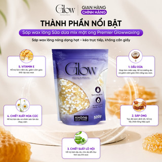 Sáp Wax Lông Nóng Sữa Dừa Mix Mật Ong GLOWWAXING Dùng Cho Mọi Loại Da, Bám Lông Tốt