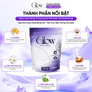 Sáp Wax Lông Premier Trong Suốt GLOWWAXING Bám Lông Tốt Chuyên Wax Bikini, Nách Tặng Que