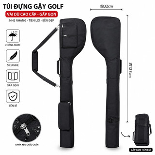 Túi đựng gậy golf đi tập vải dù gấp gọn sx Việt Nam chống thấm nước , đựng được 8 đến 10 gậy