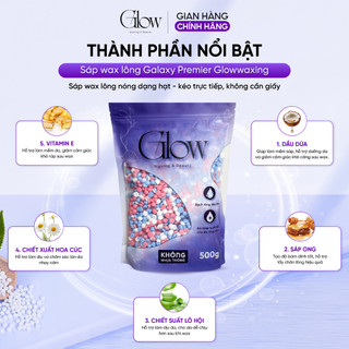 Sáp Wax Lông Nóng Galaxy Premium Siêu Bám Lông GLOWWAXING Dùng Cho Mọi Loại Da Tặng Que