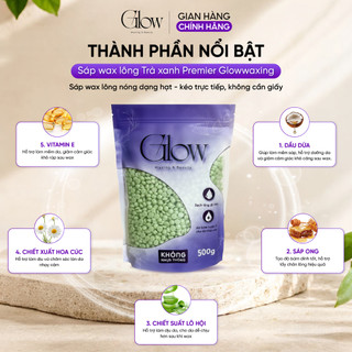 Sáp Wax Lông Trà Xanh Full Cao Cấp GLOW WAXING Siêu Bám Lông Mùi Thơm Trà Xanh - CHE TÊN