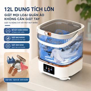 Máy giặt mini dung tích 12L , hỗ trợ giặt và sấy khô một nút bấm tiện lợi,máy giặt,máy sấy