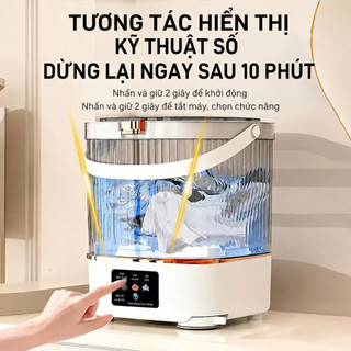 Máy giặt mini dung tích 12L , hỗ trợ giặt và sấy khô một nút bấm tiện lợi,máy giặt,máy sấy