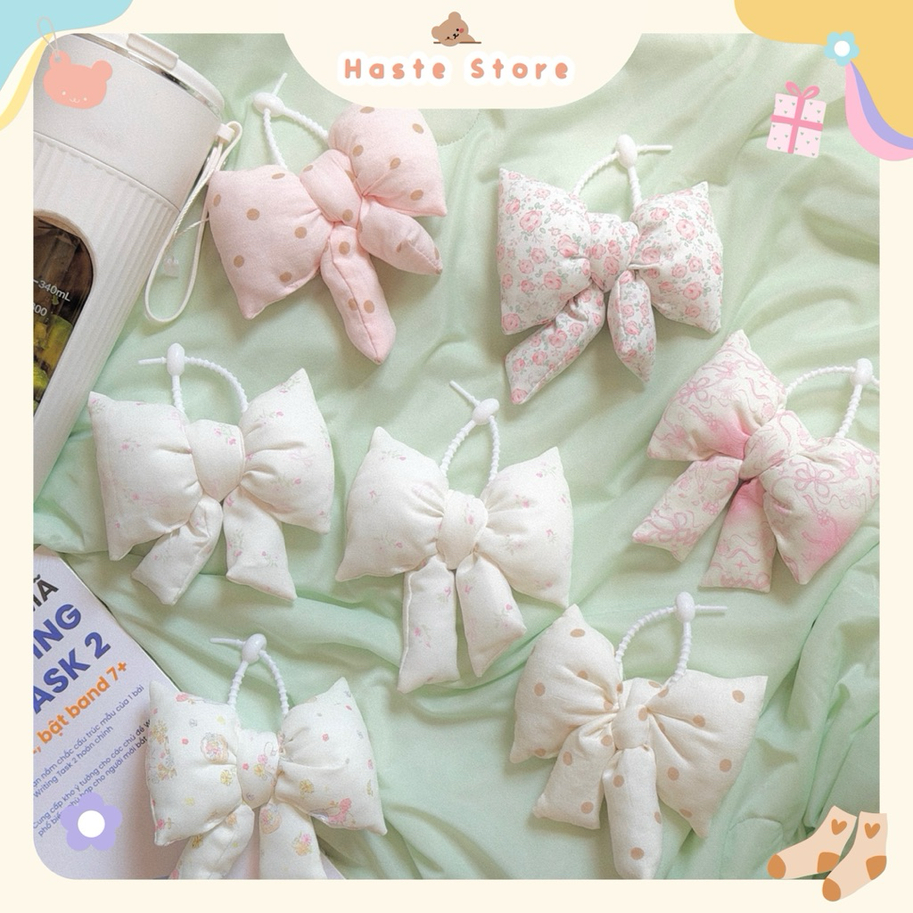 Móc Khoá Charm Nơ Phao Ribbon Ruy Băng Túi Xách Phụ Kiện Điện Thoại Màu Pastel Nữ Tính Quà Tặng Dễ Thương Độc Đáo