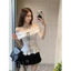 Áo Trễ Vai Trắng Phối Bèo Thắt Nơ - Áo Thiết Kế Ôm Eo Dáng Peplum Tiểu Thư Hàn Quốc Đi Chơi Hẹn Hò