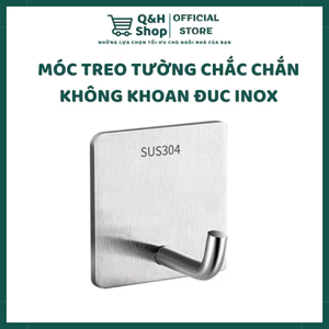 Móc Treo Đồ Inox VUÔNG NHỎ 304 Dán Tường Siêu Chắc, Không Khoan Đục, Dùng Nhà Tắm & Nhà Bếp