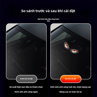 1 Chiếc Đèn trang trí xe hơi năng lượng mặt trời SEAMETAL đèn cảnh báo mắt ác, đèn trang trí cửa sổ xe hơi