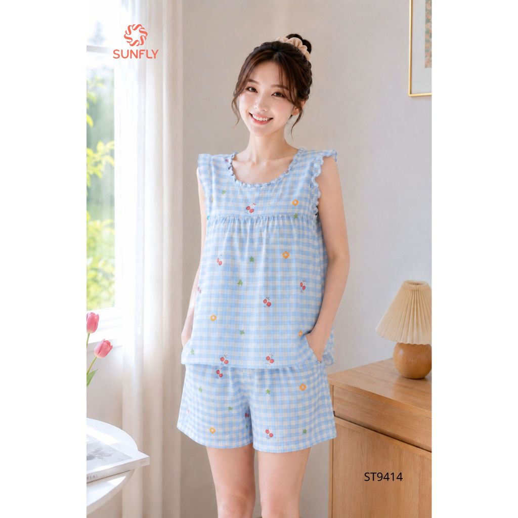 ST9414 Đồ bộ mặc nhà nữ lanh áo sát nách quần sooc
