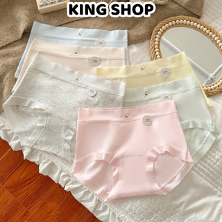 Quần Lót Cotton Nữ Viền Chun Mềm Chống Hằn Màu Xinh, Quần Chip Cạp Cao Thấm Hút Tốt King Shop L-6017