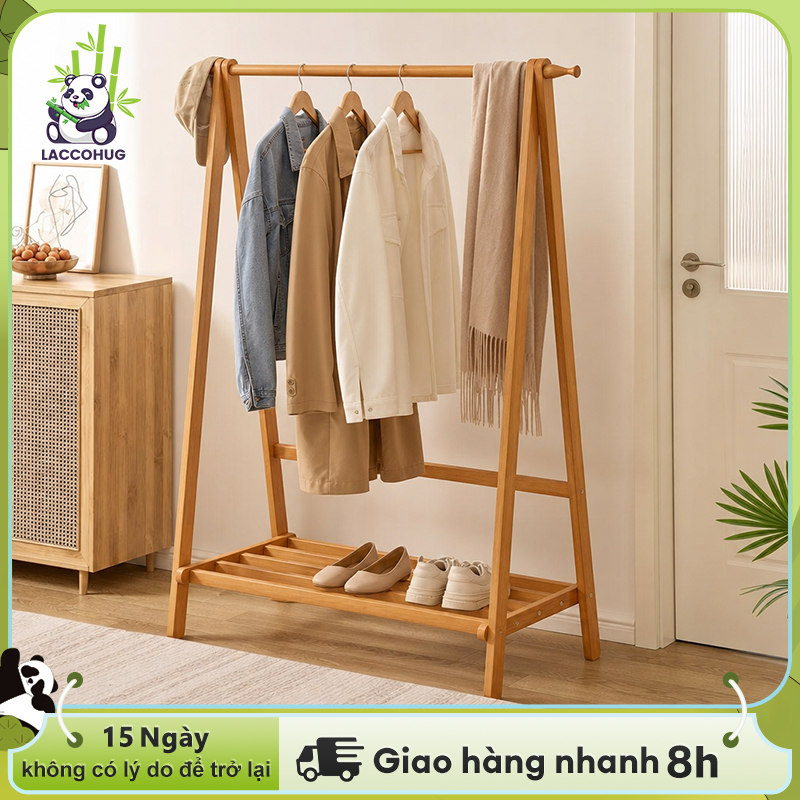 LACCOHUG Giá Treo Quần Áo Kệ Treo Quần Áo Gỗ 1-2 Tầng Cố Định Dung Tích Lớn Cho Phòng Ngủ | BigBuy360 - bigbuy360.vn