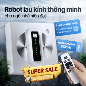 Robot Lau Kính LUXHOMME | Tự phun sương, AI định tuyến | Hút 2800Pa, Lau Sạch Mọi Góc | BH 12TH