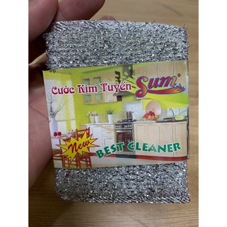 Vỉ 4 Miếng Rửa Chén Kim Tuyến Cao Cấp – Cước Lưới Đánh Sạch Nồi Chảo Chống Dính Không Trầy Xước
