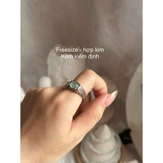 Nhẫn ngọc phỉ thuý tự nhiên tuyp A giao kèm kiểm định ngọc