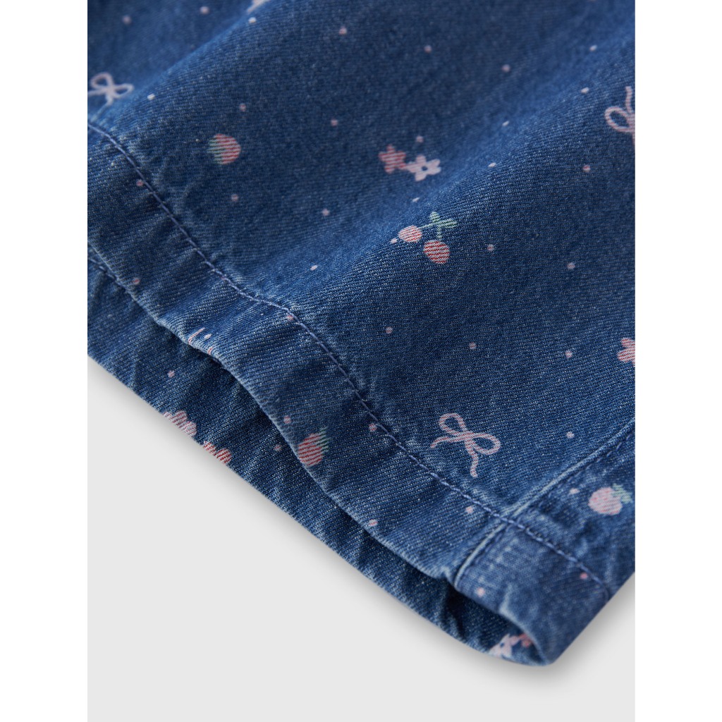 Quần soóc jeans bé gái CANIFA cotton họa tiết 1BS26S005