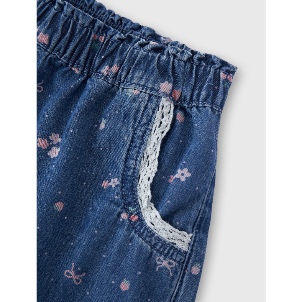 Quần soóc jeans bé gái CANIFA cotton họa tiết 1BS26S005