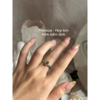 Nhẫn ngọc phỉ thuý tự nhiên tuyp A giao kèm kiểm định ngọc