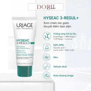 URIAGE KEM NGĂN NGỪA MỤN TRỨNG CÁ HỖN HỢP HYSEAC 3-REGUL 40ML tặng khăn ướt