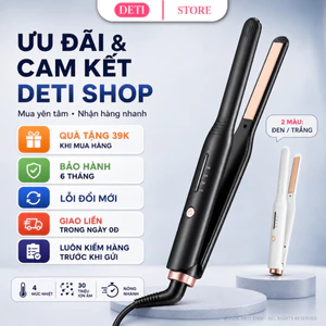 Máy Duỗi Tóc Nam Nữ Mini Bản Kẹp 1cm Có Chỉnh Nhiệt, Máy Uốn Tóc Nam Nữ Bản Nhỏ Cho Tóc Tém Tóc Ngắn Kẹp Mái Tạo Kiểu