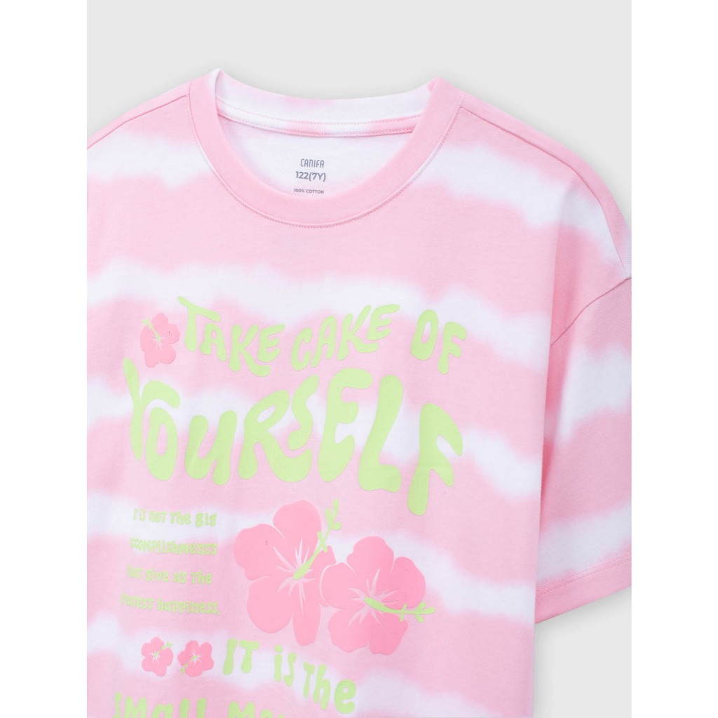 Áo phông bé gái cotton dáng boxy có hình in CANIFA 1TS26C004