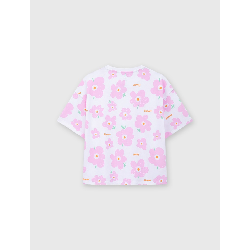 Áo phông bé gái cotton dáng boxy có hình in CANIFA 1TS26C004