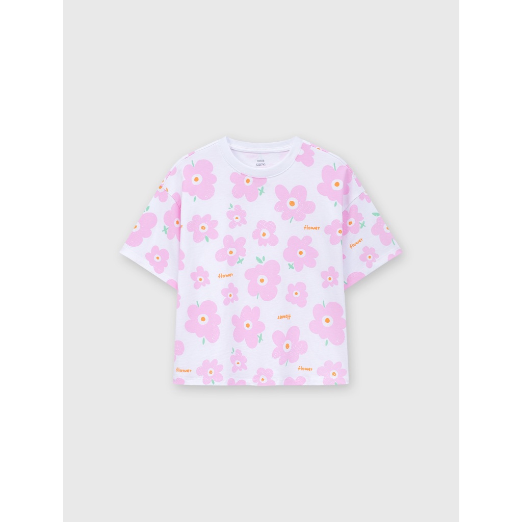 Áo phông bé gái cotton dáng boxy có hình in CANIFA 1TS26C004