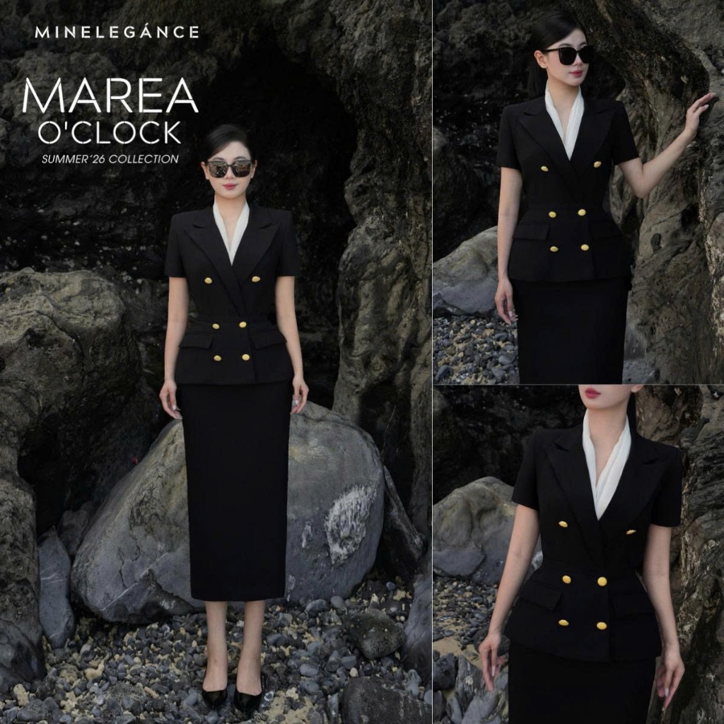 MINELEGÁNCE | SET ÁO VEST & CHÂN VÁY BÚT CHÌ THANH LỊCH, SANG TRỌNG - MIN07