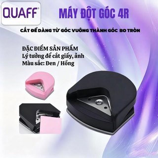 QUAFF® Máy bo góc R4  – bo 4mm, lưỡi inox, khay trong suốt – 3 màu đen/hồng/xanh