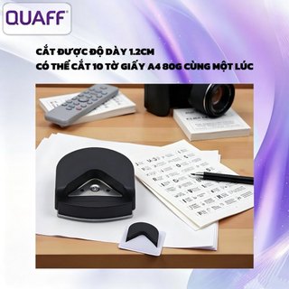 QUAFF® Máy bo góc R4  – bo 4mm, lưỡi inox, khay trong suốt – 3 màu đen/hồng/xanh