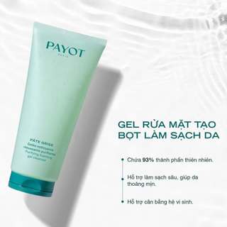 Sữa rửa mặt tạo bọt PAYOT Pâte Grise Purifying Foaming Gel Cleanser làm sạch kiểm soát dầu 200ml