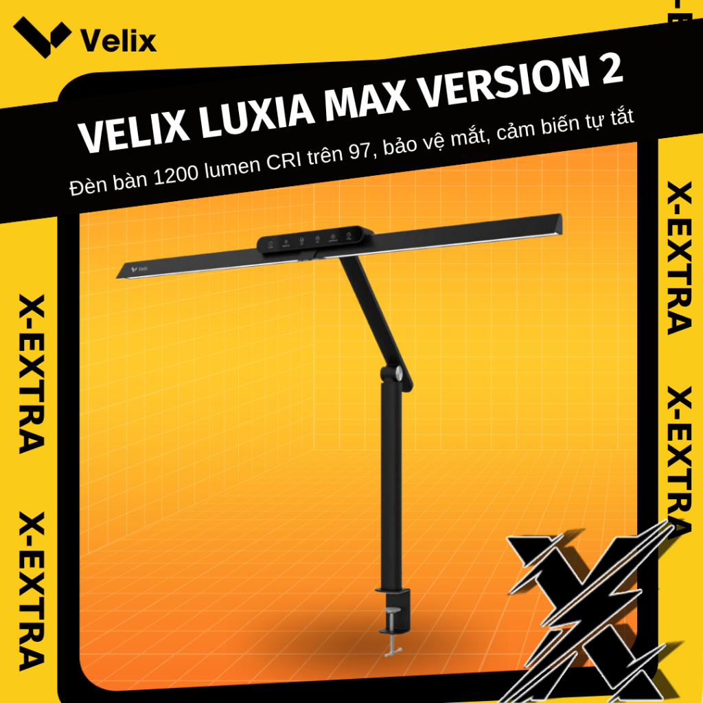 Đèn Bàn Làm Việc Velix Luxia Max Version 2 Giúp Bảo Vệ Mắt, Trang Trí, Công Suất 24W, 1200 Lumen, CRI >97, Cảm Biến Tắt | BigBuy360 - bigbuy360.vn