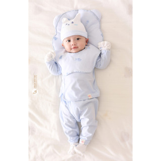 M&B (0-12M) Bộ quần áo dài tay Bạch Tuộc Xanh Vàng chất cotton mềm mịn, thoáng mát thấm hút mồ hôi.