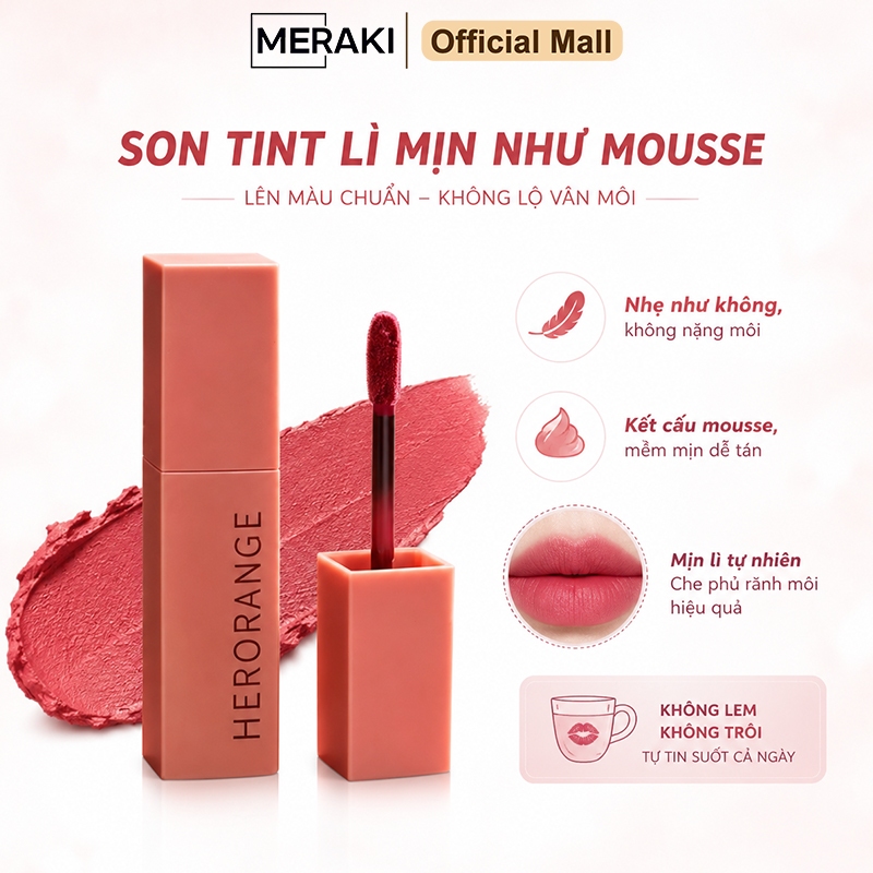 Son Kem Lì Velvet, Mịn Nhẹ, Lên Màu Chuẩn, Không Lem, Bền Màu Suốt 12H, Kết Cấu Mịn Màng, Chính Hãng