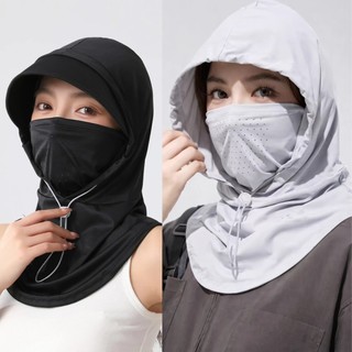 Mũ Trùm Đầu Chống Nắng Kèm Khẩu Trang Nam Nữ Đi Phượt Đi Xe Máy – Vải Thun Lạnh Thoáng Khí Co Giãn 4 Chiều Có Dây