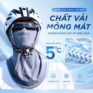 Mũ Trùm Đầu Chống Nắng Kèm Khẩu Trang Nam Nữ Đi Phượt Đi Xe Máy – Vải Thun Lạnh Thoáng Khí Co Giãn 4 Chiều Có Dây