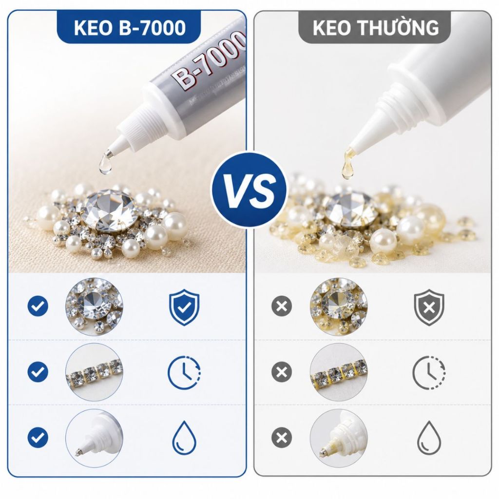 Keo dán trong suốt đa năng đính đá B7000 phụ kiện handmade đồ cưới đám cưới hiện đại 50ml 110ml