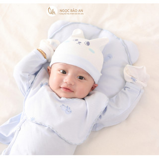 M&B (0-12M) Bộ quần áo dài tay Bạch Tuộc Xanh Vàng chất cotton mềm mịn, thoáng mát thấm hút mồ hôi.