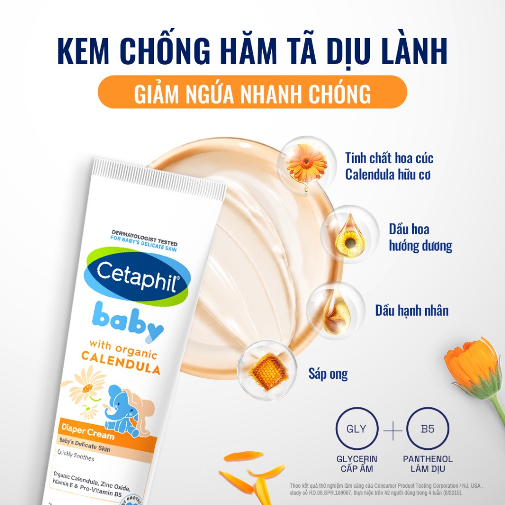 [HANNAH x CETAPHIL] Kem chống hăm tã dịu lành CETAPHIL BABY DIAPER CREAM CALENDULA 70G