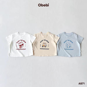 Áo Thun Cộc Tay Obebi In Hình Nhân Vật Thể Thao Cho Bé Trai Bé Gái Từ 8 - 22kg A571