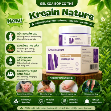 Gel xoa bóp cơ thể Kreain Nature chăm sóc khớp - Gel Tím Hỗ Trợ Linh Hoạt Khớp, Làm Dịu & Giảm Đau Đầu Gối, khuỷu Tay