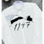 ⚡️[Hight Quality] Áo Sơ Mi Trắng Dài Tay Nam D100 White Shirts - Điểm Nhấn Chữ Đen Trắng 1947 Cao Cấp