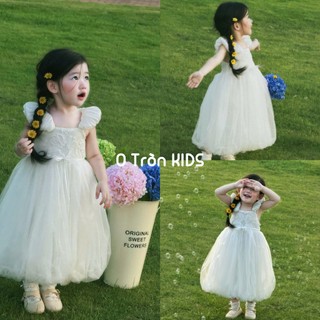 Váy tùng bom O Tròn cho bé dáng dài phom dáng bí nổi bật, đầm dự tiệc, sinh nhật cho bé từ 0-6 tuổi
