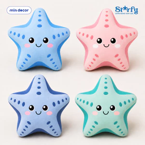 Móc Treo Sao Biển Starfy Mịn Decor, Charm Sao Biển Bông Gòn Dễ Thương