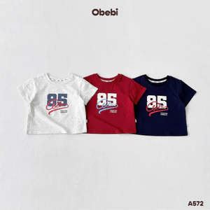 Ao Thun Cộc Tay Obebi In Hình Chữ Số Cho Bé Trai Bé Gái Từ 8 - 22kg A572