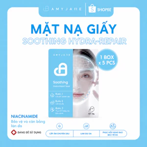 AMYJANE Mặt Nạ Giấy Soothing Hydra-Repair Ceramide Cấp Ẩm Làm Dịu Phục Hồi Hàng Rào Ẩm Cho Da Nhạy Cảm Chính Hãng 30mlx5