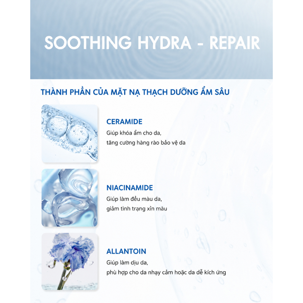 AMYJANE Mặt Nạ Giấy Soothing Hydra-Repair Ceramide Cấp Ẩm Làm Dịu Phục Hồi Hàng Rào Ẩm Cho Da Nhạy Cảm Chính Hãng 30mlx5