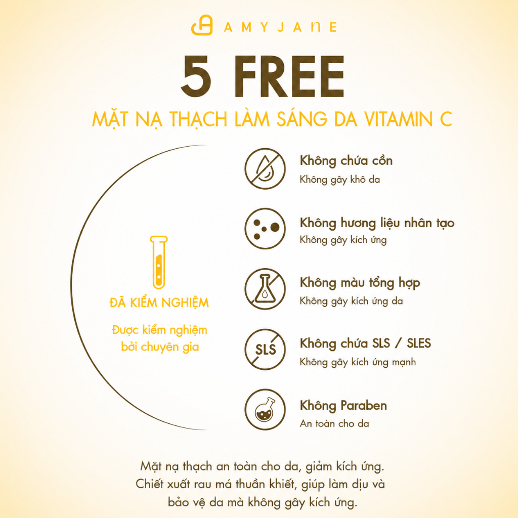 AMYJANE Mặt Nạ Thạch Vitamin C Brightening Cấp Ẩm Hỗ Trợ Làm Đều Màu Da Giúp Sáng Khỏe 35grx4