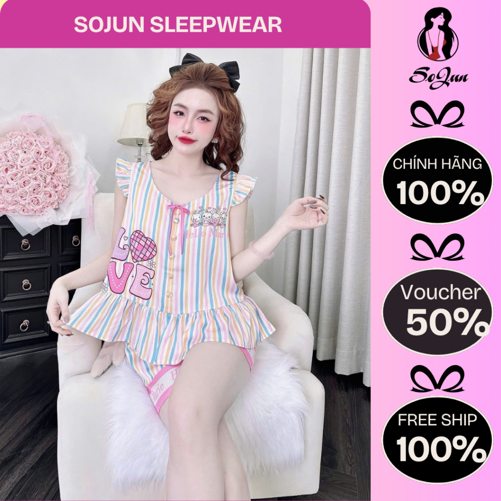 Bộ Đùi Cánh Tiên Nút Bọc Gingi Cổ Tròn Đính Nơ Dưới 60Kg - TD 1607 | BigBuy360 - bigbuy360.vn