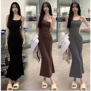 Váy Body 2 Dây Dáng Dài Chất Bozip Mềm Mịn Co Giãn Ôm Dáng Tôn Dáng Nữ