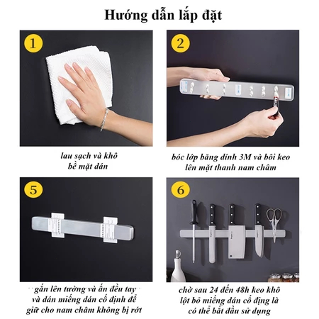 Kệ Treo Dao Nam Châm Inox Cao Cấp - Hút Chắc, Không Cần Khoan Tường, Chống Gỉ, Dễ Vệ Sinh, Sắp Xếp Nhà Bếp Gọn Gàng